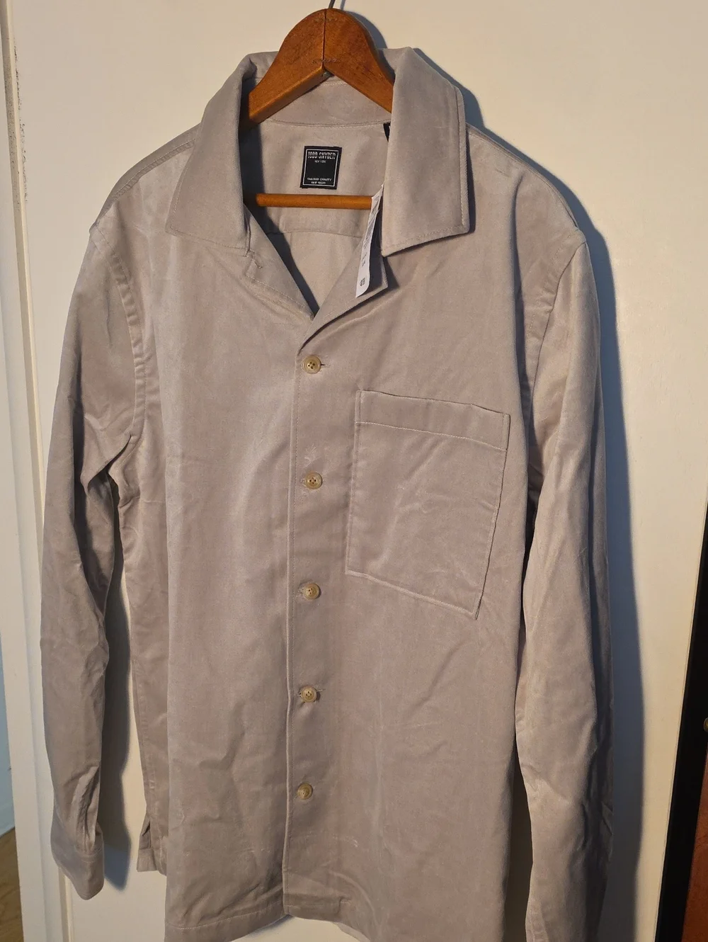NWT Todd Snyder Medium Dove Gray Velvet Deck Shirt Jacket 100% Cotton